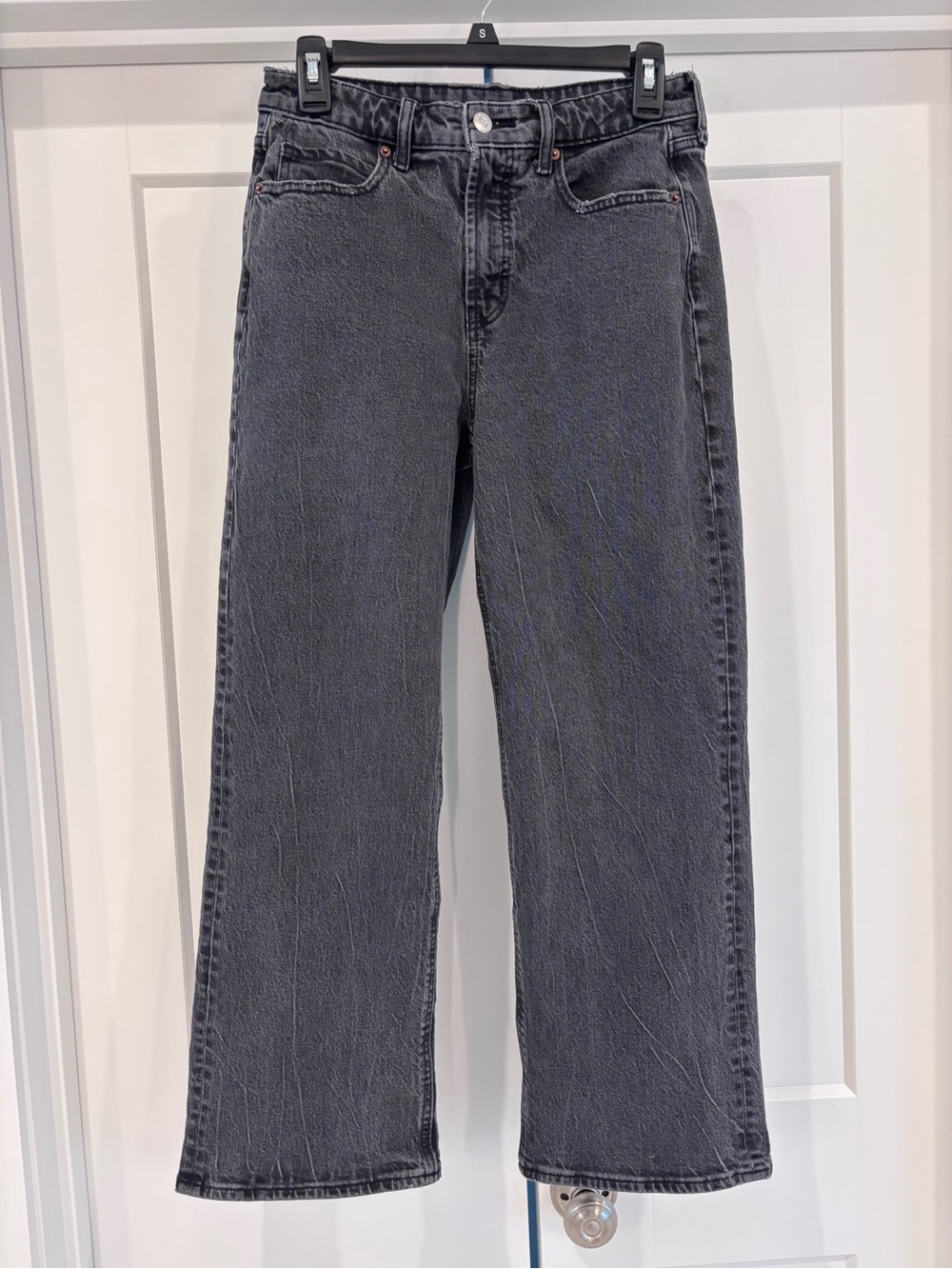 Women’s Faded-Black Straight-Leg Jeans